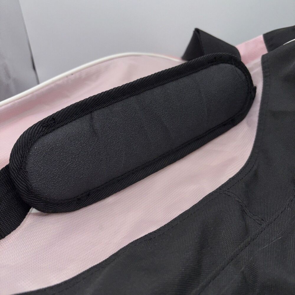 Nike Woman Pink Duffle Bag Black Strap Active Gym Travel 22" L x`12"W x12" H - Picture 10 of 16